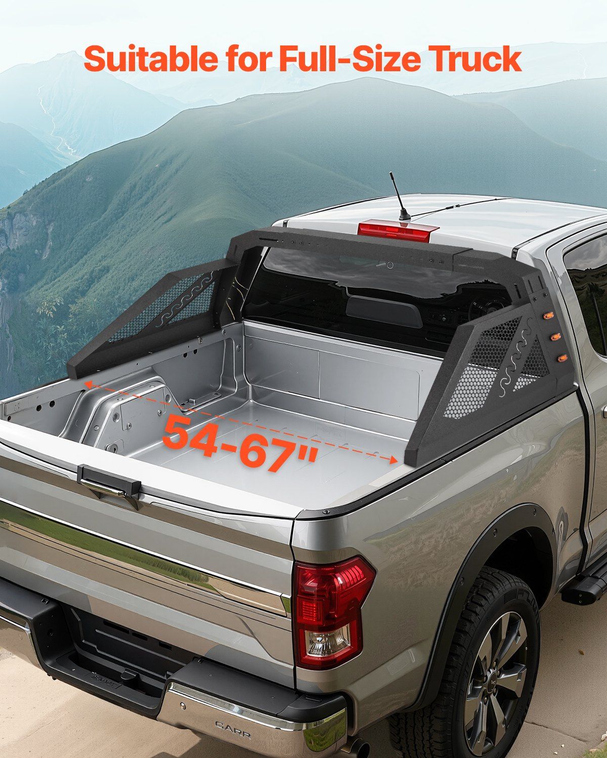 Truck Bed Roll Bar, Universal Pickup Sport Adjustable Bar Chase Rack Compatible with Full-Size Truck, Carbon V952-TYKKCCFGGBDX4A5GRV9