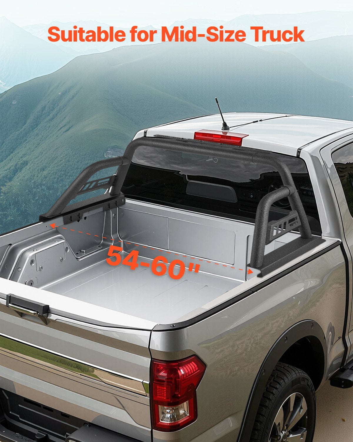 Truck Bed Roll Bar Universal Chase Rack for Mid-Size Pickup Carbon Steel V952-TYKKCCFGGBDXUF2DWV0