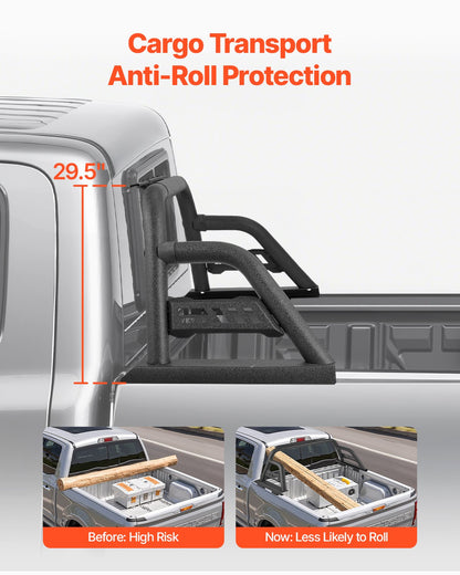 Truck Bed Roll Bar Universal Chase Rack for Mid-Size Pickup Carbon Steel V952-TYKKCCFGGBDXUF2DWV0