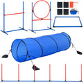 Dog Agility Training Equipment, 5 PCS Set with Adjustable High Hurdles,6 Weave Poles, Tunnel, Jump Ring, V952-TYKMJKCTJJCKQMHUSV0
