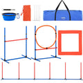 Dog Agility Training Equipment, 4 PCS Set with Adjustable High Hurdles,6 Weave Poles,Jump Ring,Square Pause V952-TYKMJKCTJJCKST31JV0