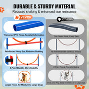 Dog Agility Training Equipment, 4 PCS Set with Adjustable High Hurdles,6 Weave Poles,Jump Ring,Square Pause V952-TYKMJKCTJJCKST31JV0