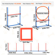 Dog Agility Training Equipment, 4 PCS Set with Adjustable High Hurdles,6 Weave Poles,Jump Ring,Square Pause V952-TYKMJKCTJJCKST31JV0