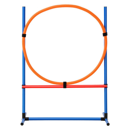 Dog Agility Training Equipment, 4 PCS Set with Adjustable High Hurdles,6 Weave Poles,Jump Ring,Square Pause V952-TYKMJKCTJJCKST31JV0