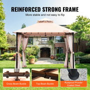 Patio Gazebo for 6-8 Person, 3.05 x 3.05 m Backyard Gazebo, with Mosquito Netting, Metal Frame, and PU Coated V952-TYLTZZ10X10FTV427V0