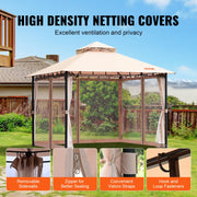 Patio Gazebo for 6-8 Person, 3.05 x 3.05 m Backyard Gazebo, with Mosquito Netting, Metal Frame, and PU Coated V952-TYLTZZ10X10FTV427V0