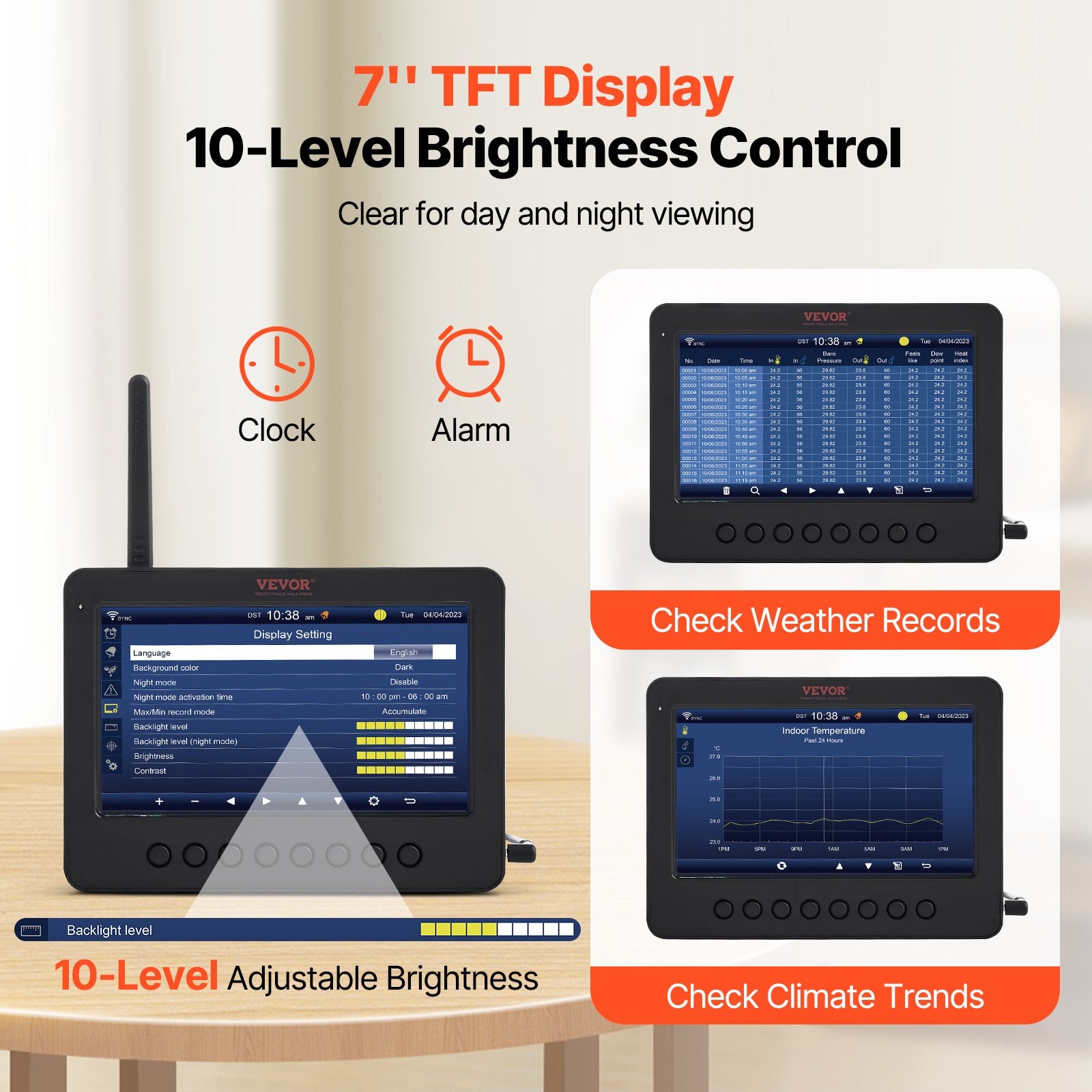 7-in-1 Wi-Fi Weather Station 177.8 mm TFT Display Wireless Outdoor Sensor V952-TYN70TFTWIFI71ZZTV3