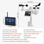 7-in-1 Wi-Fi Weather Station 177.8 mm TFT Display Wireless Outdoor Sensor V952-TYN70TFTWIFI71ZZTV3