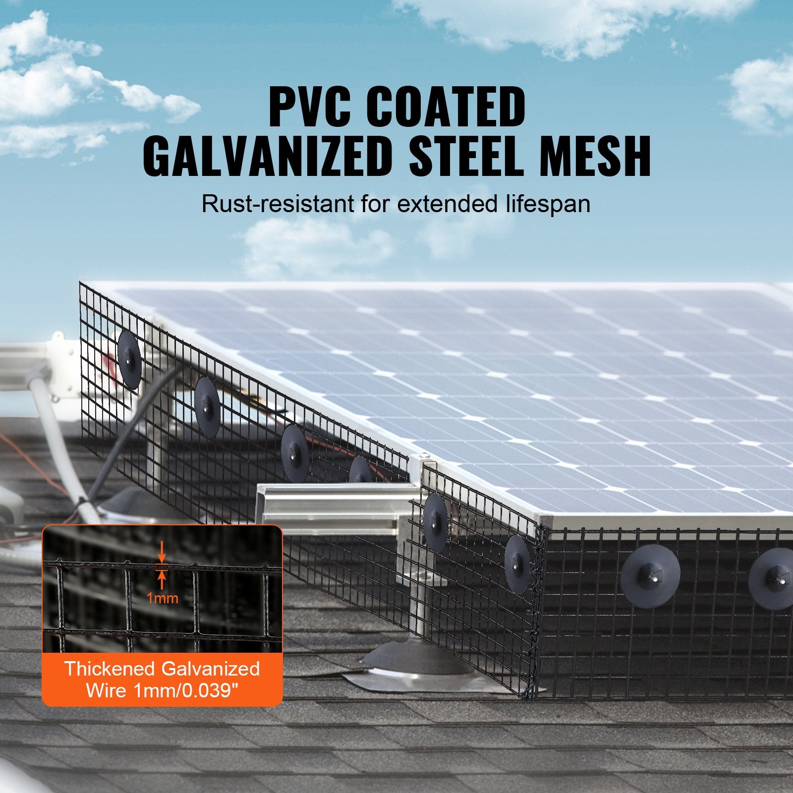 6in x 100ft Solar Panel Bird Guard Critter Guard Roll Kit 100pcs Fasteners V952-TYNDCBBHWTZ60HIVUV0
