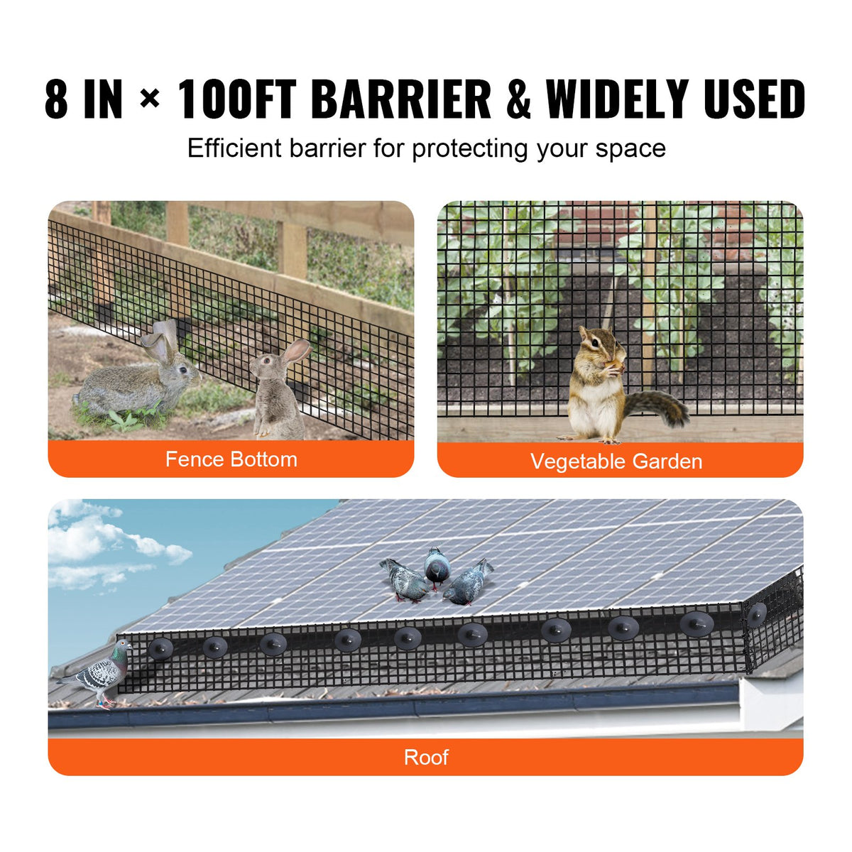8in x 100ft Solar Panel Bird Guard Critter Guard Roll Kit 100pcs Fasteners V952-TYNDCBBHWTZ8P9JXNV0