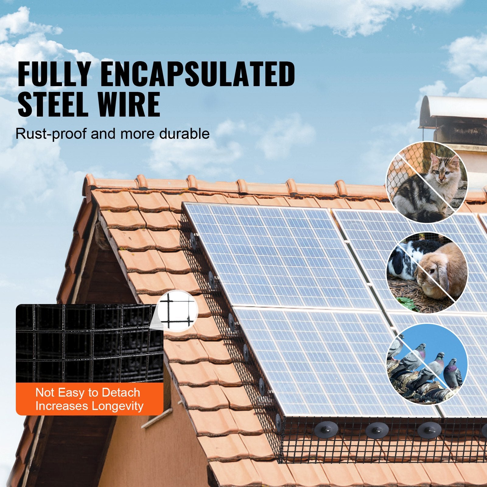 8in x 100ft Solar Panel Bird Guard Critter Guard Roll Kit 50pcs Tire Wires V952-TYNDCBBHWTZ8UKA3EV0