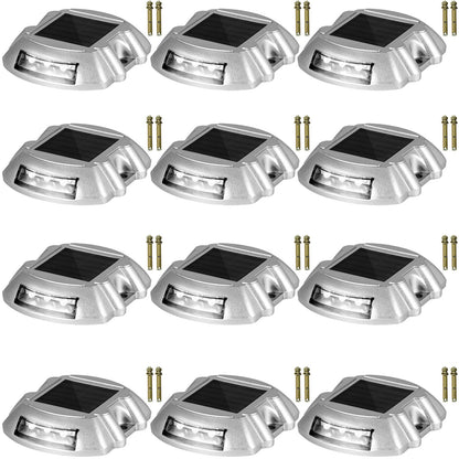 Driveway Lights 12-Pack Solar Driveway Lights Bright White with Screws Solar Deck Lights Outdoor Waterproof V952-TYNDD12JTWH000001V0