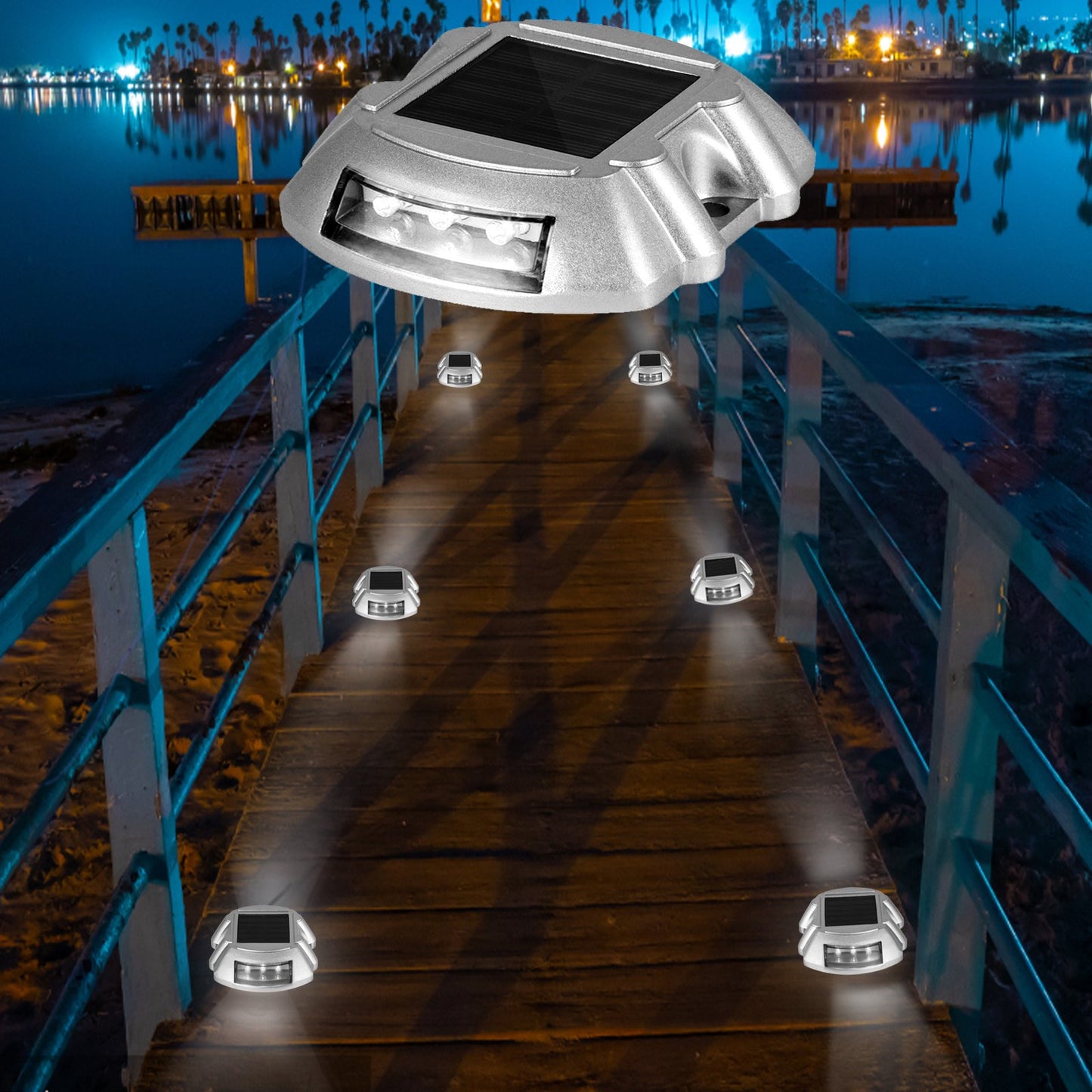 Driveway Lights 12-Pack Solar Driveway Lights Bright White with Screws Solar Deck Lights Outdoor Waterproof V952-TYNDD12JTWH000001V0