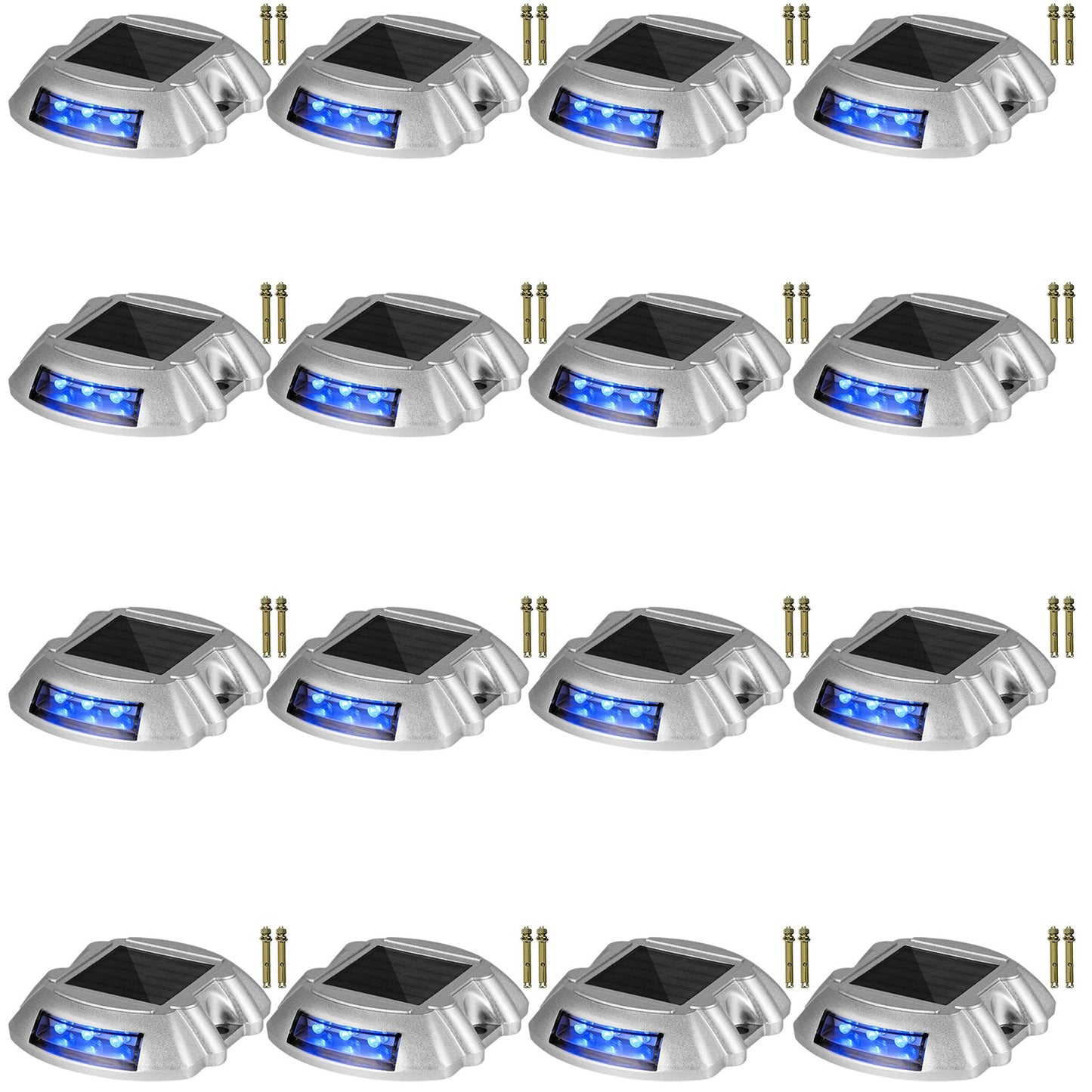 Driveway Lights 16-Pack, Solar Driveway Lights with Switch Button, Solar Deck Lights Waterproof, Wireless V952-TYNDD16JTBU000001V0