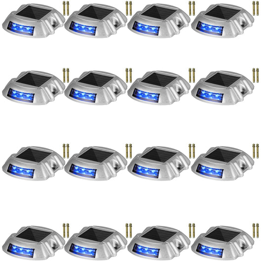 Driveway Lights 16-Pack, Solar Driveway Lights with Switch Button, Solar Deck Lights Waterproof, Wireless V952-TYNDD16JTBU000001V0