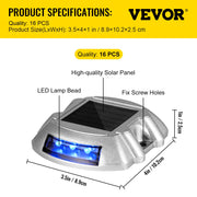 Driveway Lights 16-Pack, Solar Driveway Lights with Switch Button, Solar Deck Lights Waterproof, Wireless V952-TYNDD16JTBU000001V0