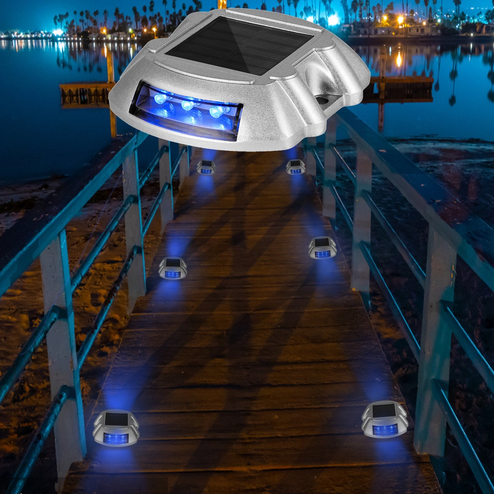 Driveway Lights 16-Pack, Solar Driveway Lights with Switch Button, Solar Deck Lights Waterproof, Wireless V952-TYNDD16JTBU000001V0