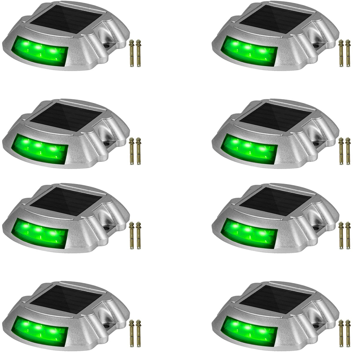 8-Pack Solar Driveway Light LED Road Markers Green for Garden Pathway V952-TYNDD8JTGN0000001V0