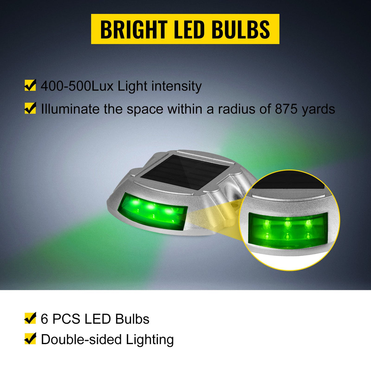 8-Pack Solar Driveway Light LED Road Markers Green for Garden Pathway V952-TYNDD8JTGN0000001V0