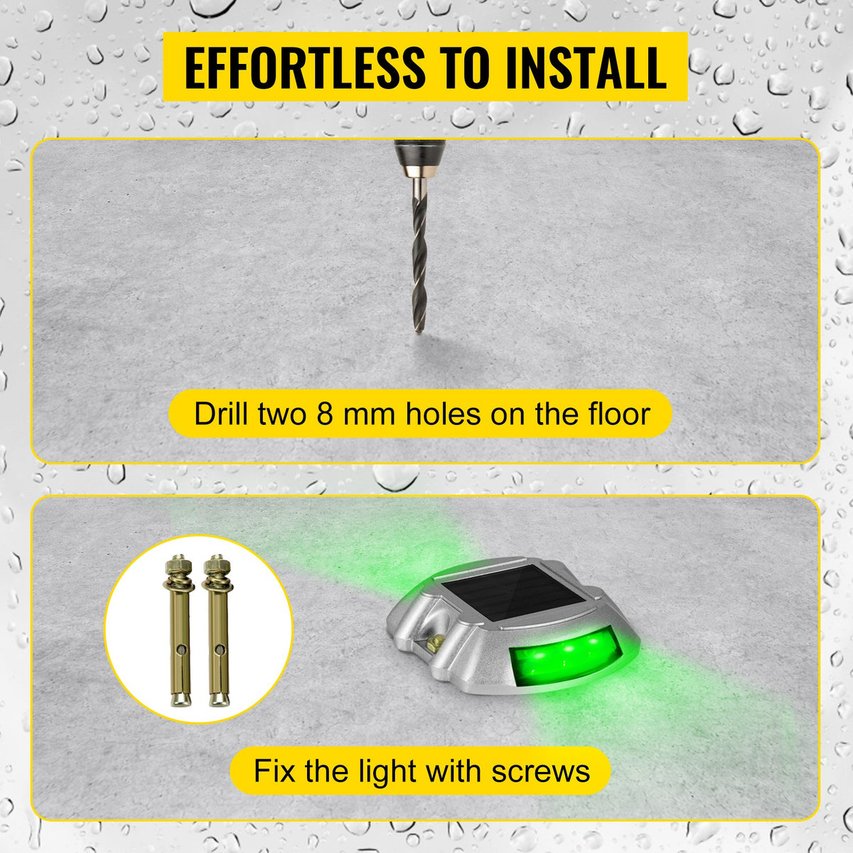 8-Pack Solar Driveway Light LED Road Markers Green for Garden Pathway V952-TYNDD8JTGN0000001V0