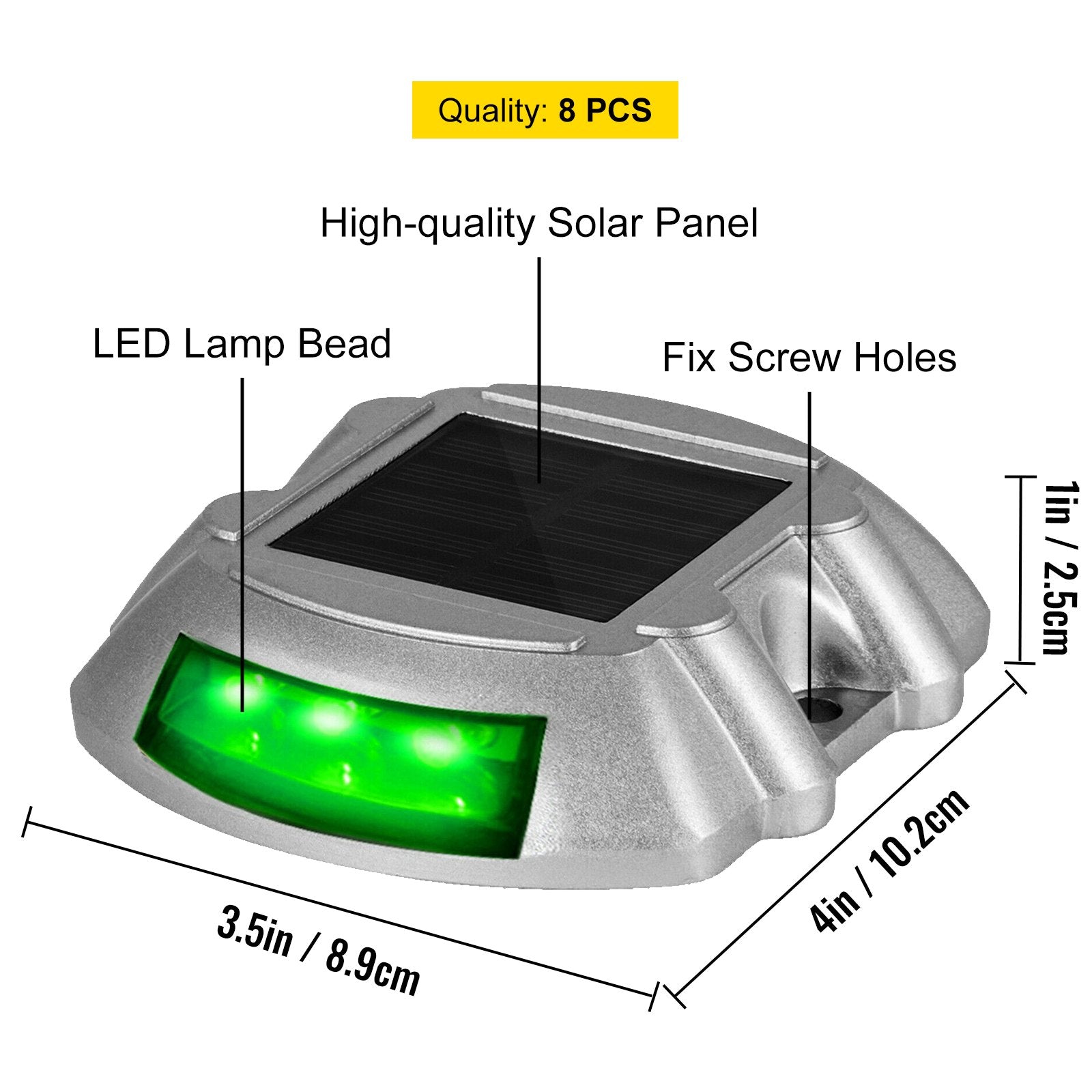 8-Pack Solar Driveway Light LED Road Markers Green for Garden Pathway V952-TYNDD8JTGN0000001V0