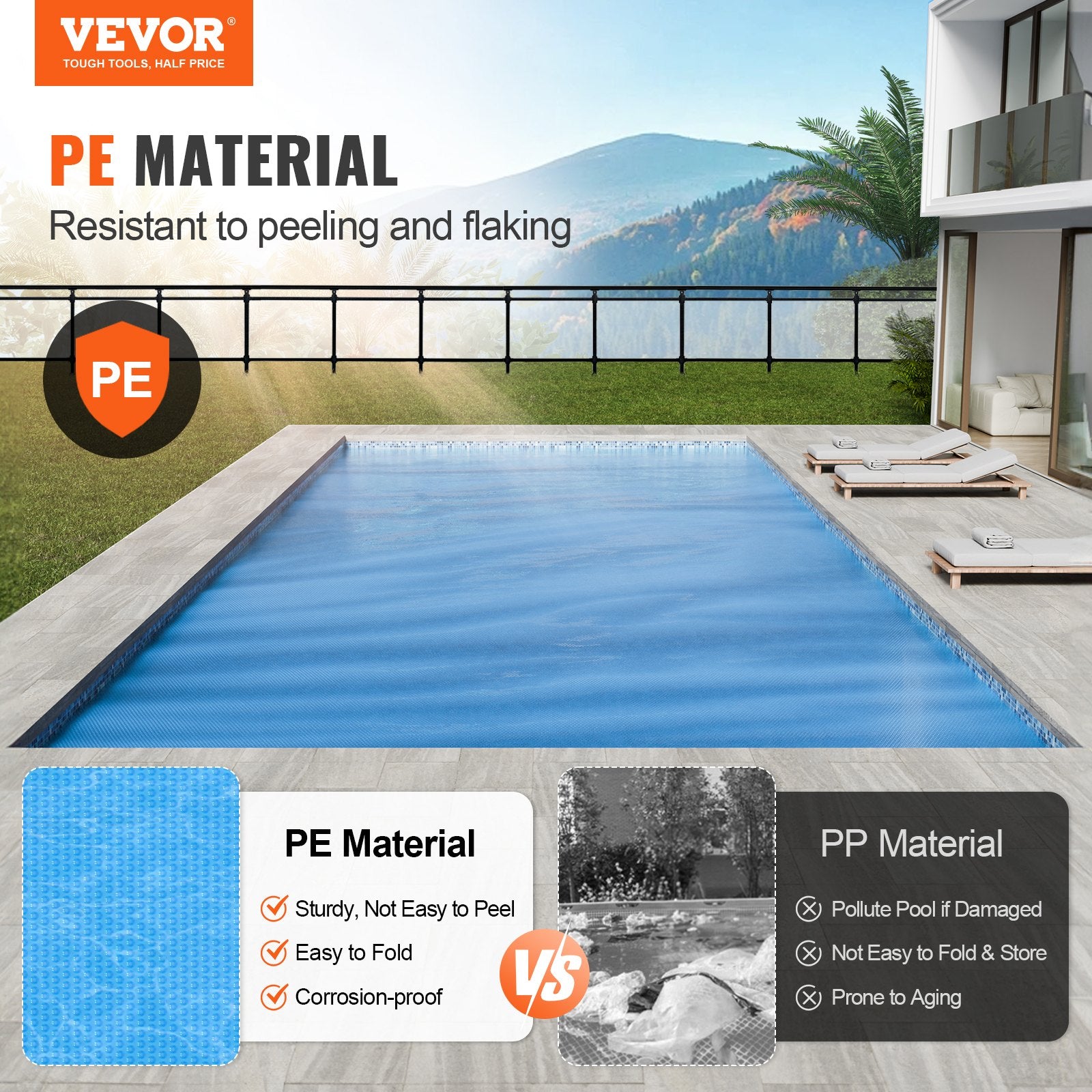 Solar Pool Cover, 24 x 12 ft Rectangle Solar Blanket for Pools, Inground Above Ground Swimming Pool Solar V952-TYNJRYCMJX24BEYSPV0