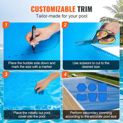 Solar Pool Cover, 24 x 12 ft Rectangle Solar Blanket for Pools, Inground Above Ground Swimming Pool Solar V952-TYNJRYCMJX24BEYSPV0