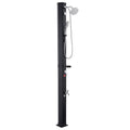 40L Solar Heated Shower, 205cm Showerhead Height Outdoor Shower, with Handheld & Foot Faucet, Hot & Cold V952-TYNLYQHSPVCL8QSDL001V0
