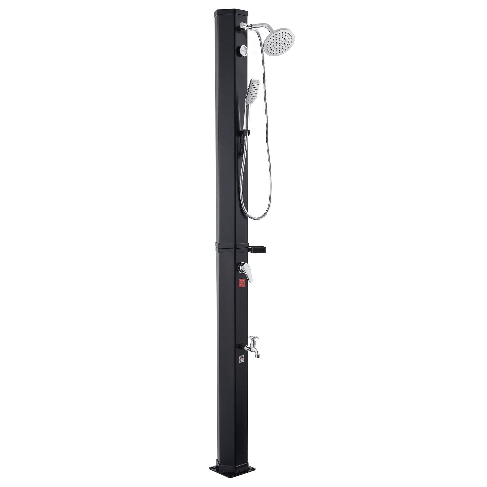40L Solar Heated Shower, 205cm Showerhead Height Outdoor Shower, with Handheld & Foot Faucet, Hot & Cold V952-TYNLYQHSPVCL8QSDL001V0