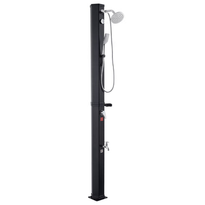 40L Solar Heated Shower, 205cm Showerhead Height Outdoor Shower, with Handheld & Foot Faucet, Hot & Cold V952-TYNLYQHSPVCL8QSDL001V0