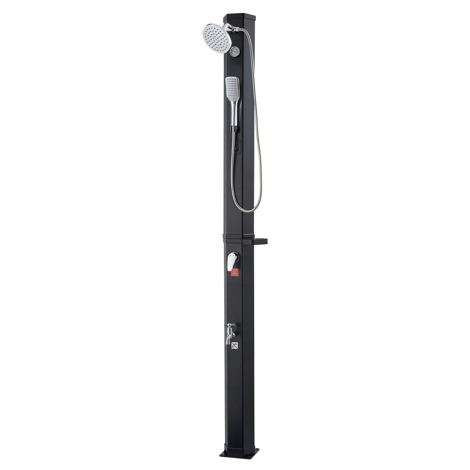 40L Solar Heated Shower, 205cm Showerhead Height Outdoor Shower, with Handheld & Foot Faucet, Hot & Cold V952-TYNLYQHSPVCL8QSDL001V0