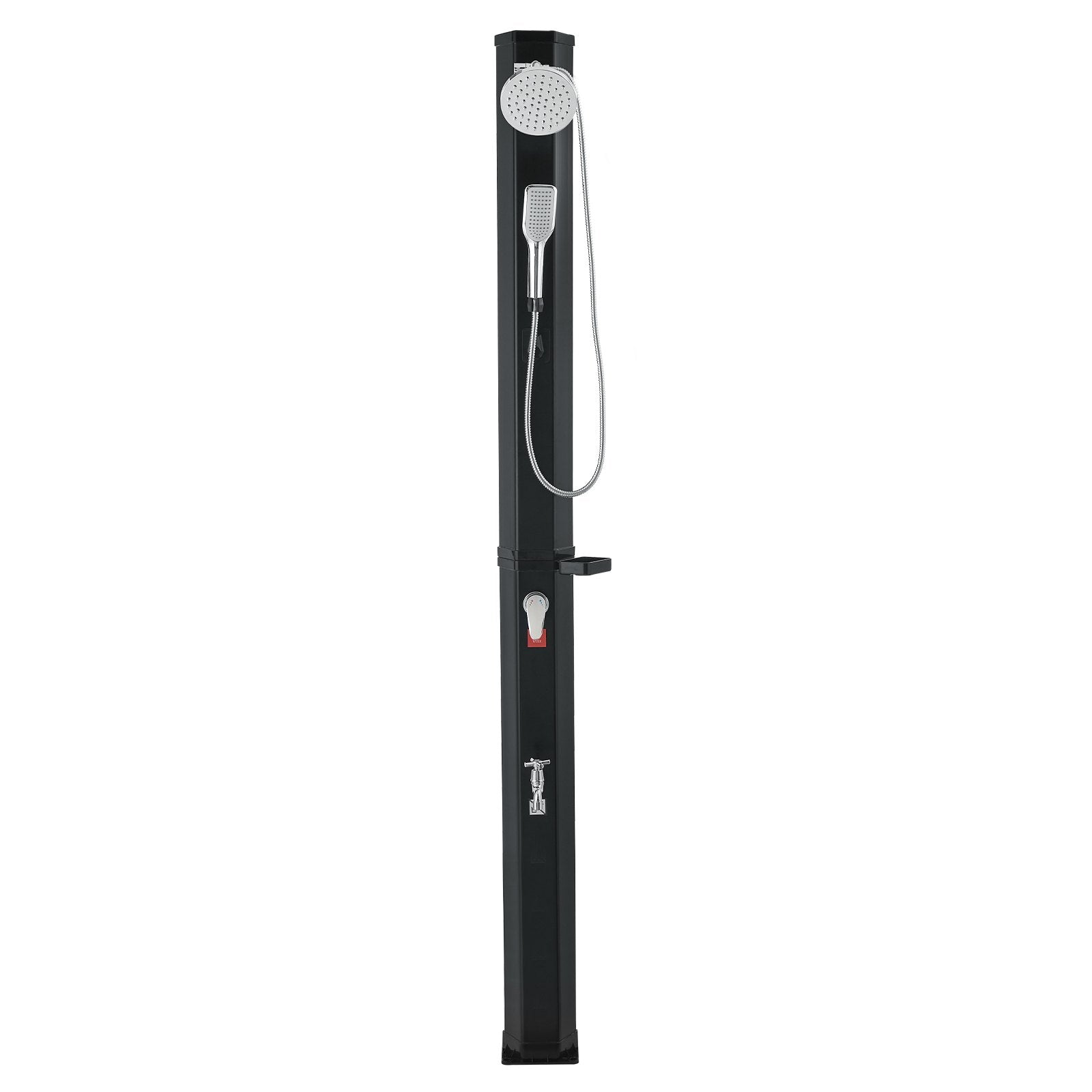 40L Solar Heated Shower, 205cm Showerhead Height Outdoor Shower, with Handheld & Foot Faucet, Hot & Cold V952-TYNLYQHSPVCL8QSDL001V0
