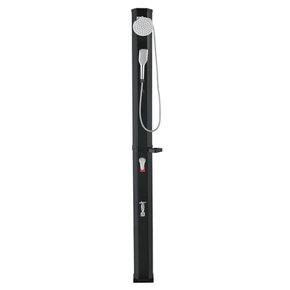 40L Solar Heated Shower, 205cm Showerhead Height Outdoor Shower, with Handheld & Foot Faucet, Hot & Cold V952-TYNLYQHSPVCL8QSDL001V0