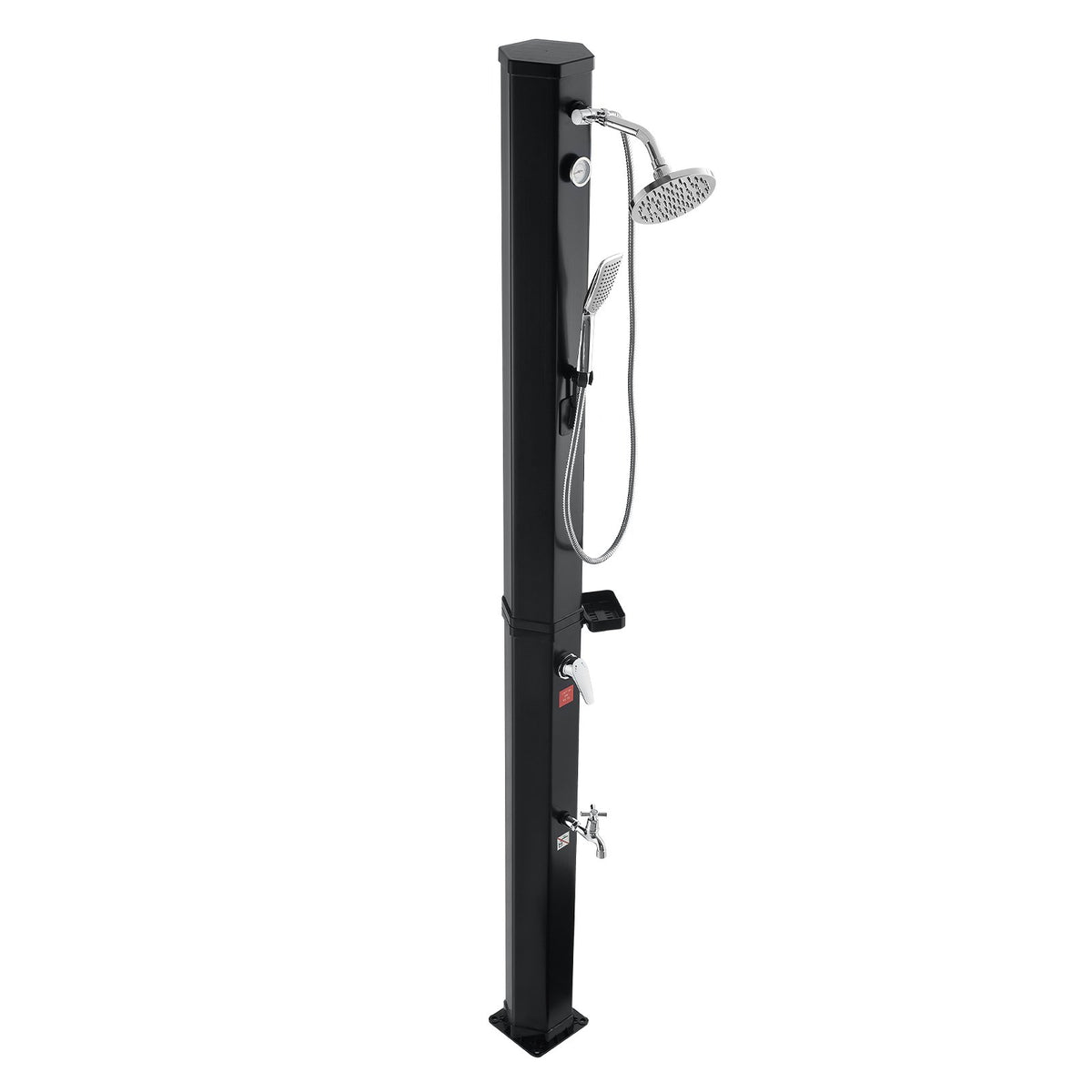 40L Solar Heated Shower, 205cm Showerhead Height Outdoor Shower, with Handheld & Foot Faucet, Hot & Cold V952-TYNLYQHSPVCL8QSDL001V0