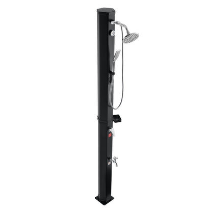 40L Solar Heated Shower, 205cm Showerhead Height Outdoor Shower, with Handheld & Foot Faucet, Hot & Cold V952-TYNLYQHSPVCL8QSDL001V0