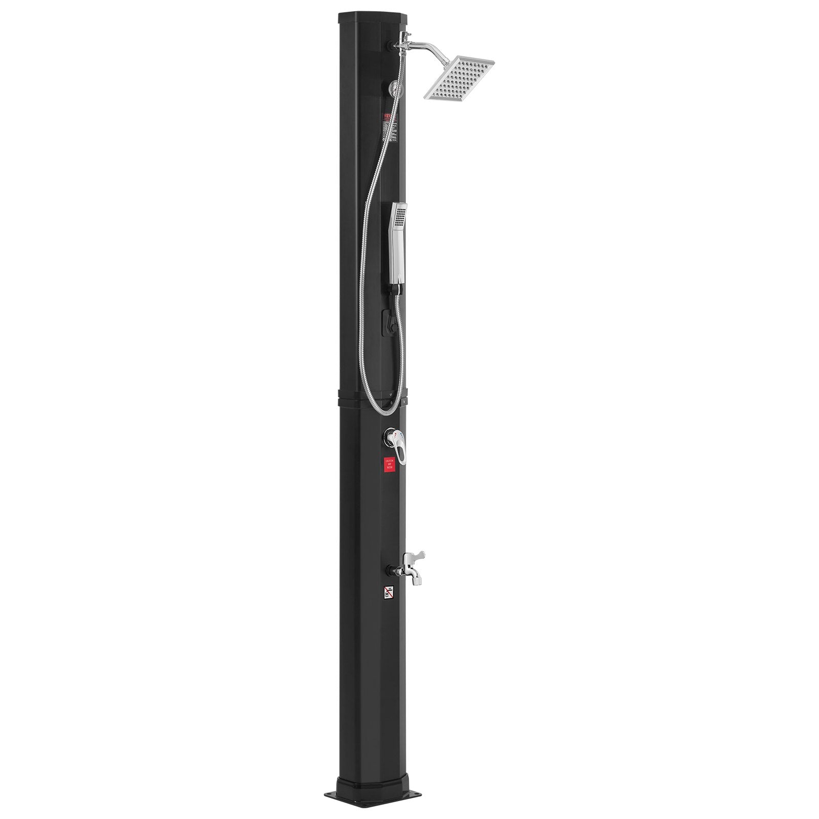 Outdoor Solar Heated Shower, 40L Poolside Shower Kit with 2 Shower Head and Foot Shower Tap, Handheld/Hanging V952-TYNLYQHSPVCLRGYW5V0