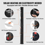 Outdoor Solar Heated Shower, 40L Poolside Shower Kit with 2 Shower Head and Foot Shower Tap, Handheld/Hanging V952-TYNLYQHSPVCLRGYW5V0