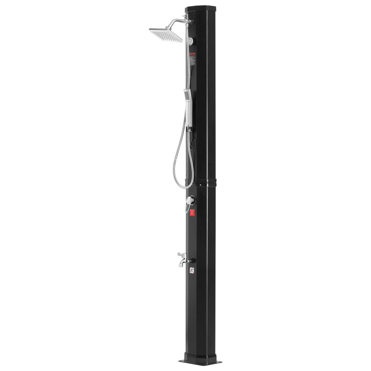 Outdoor Solar Heated Shower, 40L Poolside Shower Kit with 2 Shower Head and Foot Shower Tap, Handheld/Hanging V952-TYNLYQHSPVCLRGYW5V0