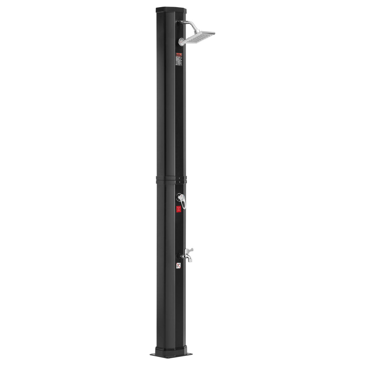 Outdoor Solar Heated Shower, 35L Poolside Shower Kit with Shower Head and Foot Shower Tap, Double Buckle Fast V952-TYNLYQHSPVCLT705AV0
