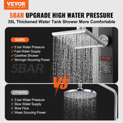 Outdoor Solar Heated Shower, 35L Poolside Shower Kit with Shower Head and Foot Shower Tap, Double Buckle Fast V952-TYNLYQHSPVCLT705AV0