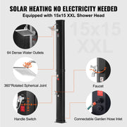 Outdoor Solar Heated Shower, 35L Poolside Shower Kit with Shower Head and Foot Shower Tap, Double Buckle Fast V952-TYNLYQHSPVCLT705AV0