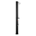 35L Solar Heated Shower, 195cm Showerhead Height Outdoor Shower, with Foot Faucet & Soap Box Rack, Hot & Cold V952-TYNLYQHSPVCLYWFF3001V0