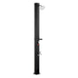 35L Solar Heated Shower, 195cm Showerhead Height Outdoor Shower, with Foot Faucet & Soap Box Rack, Hot & Cold V952-TYNLYQHSPVCLYWFF3001V0