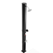 35L Solar Heated Shower, 195cm Showerhead Height Outdoor Shower, with Foot Faucet & Soap Box Rack, Hot & Cold V952-TYNLYQHSPVCLYWFF3001V0