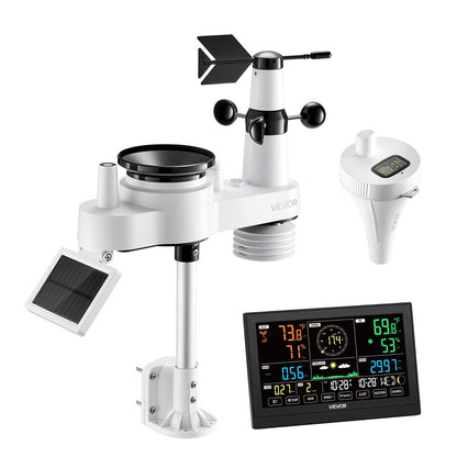 7-in-1 Wi-Fi Weather Station with APP, 190.5 mm Display, Wireless Solar Powered Outdoor Sensor, with Pool V952-TYNQXZWIFI75Q7O2N001V3