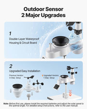 7-in-1 Wireless Weather Station, 190.5 mm VA Display, Solar Powered Outdoor Sensor, Rain Gauge, Indoor V952-TYNQXZWX75AA08QNY001V3