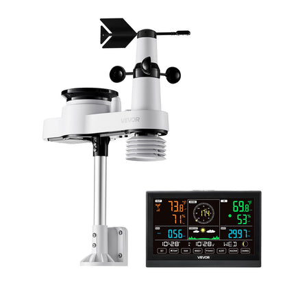 5-in-1 Wireless Weather Station, 190.5 mm VA Display, Solar Powered Outdoor Sensor, Rain Gauge, Indoor V952-TYNQXZWX75AACKCYU001V3