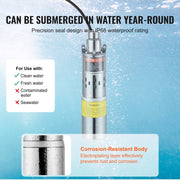 Solar Water Pump, DC 277W Submersible Deep Well Pump, Max Flow 2.1 m3/H, Max Head 83 m, Max Submersion Depth V952-TYNSB260W10GVTKZOV9