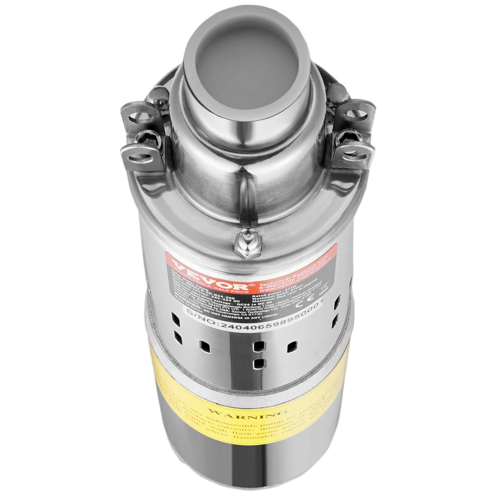 Solar Water Pump, DC 277W Submersible Deep Well Pump, Max Flow 2.1 m3/H, Max Head 83 m, Max Submersion Depth V952-TYNSB260W10GVTKZOV9