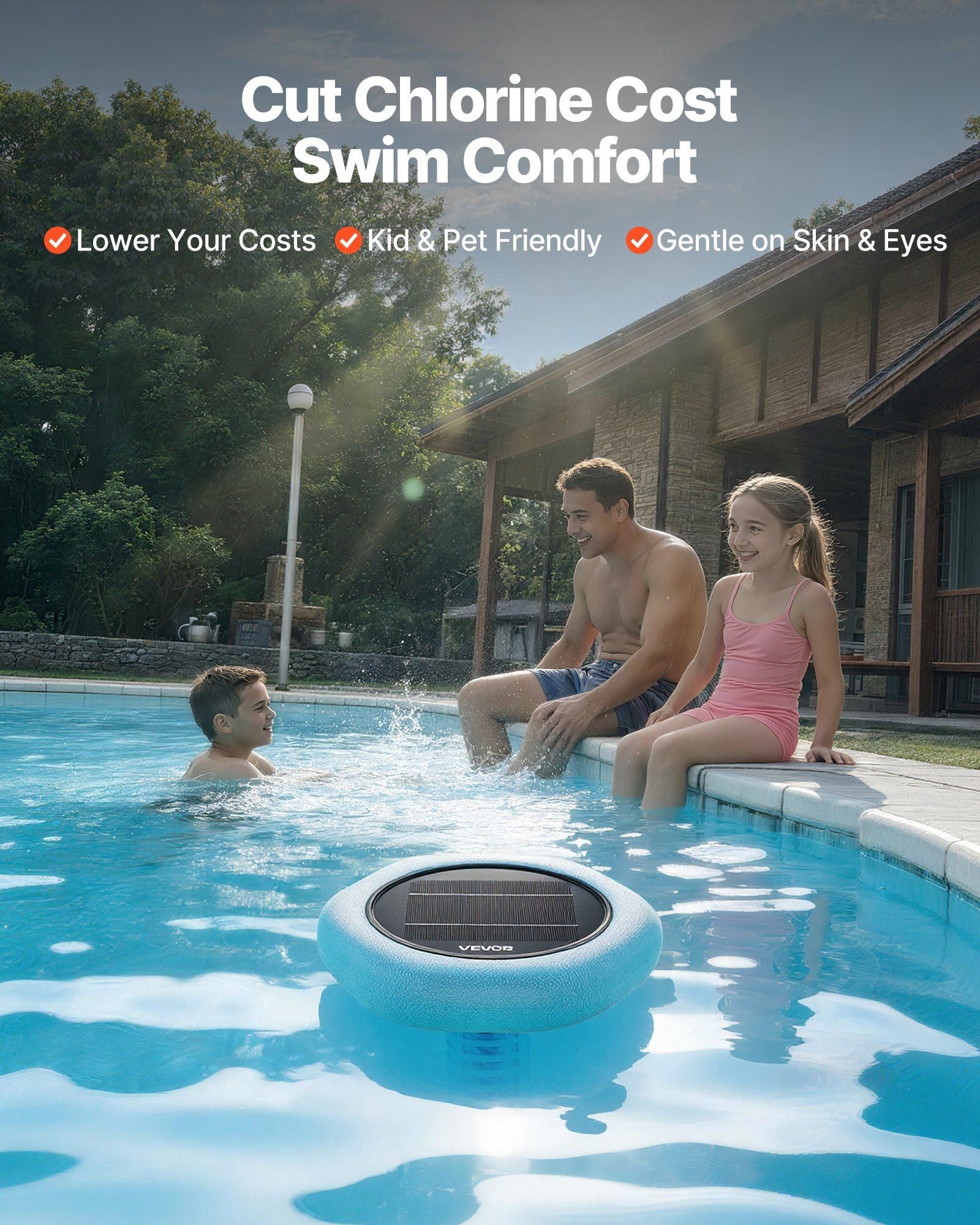 Solar Pool Ionizer, Hexagon Copper Pool Ionizer Up to 170343 L, Floating Automatic Water Cleaner and V952-TYNYCLZFSQDHDJNV9001V0